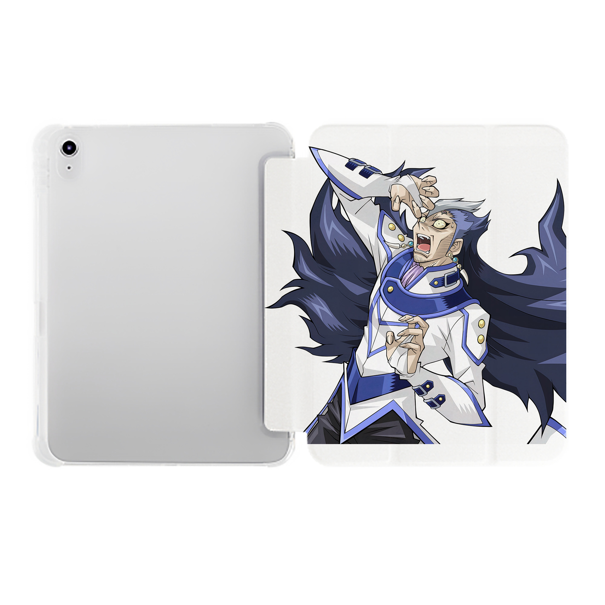 （画像用） 遊☆戯☆王 Yu-Gi-Oh! IPad ケース ペン収納付き 三つ折りスタンド PUレザー×シリコン 対応機種9.5/10.5/10.9インチ